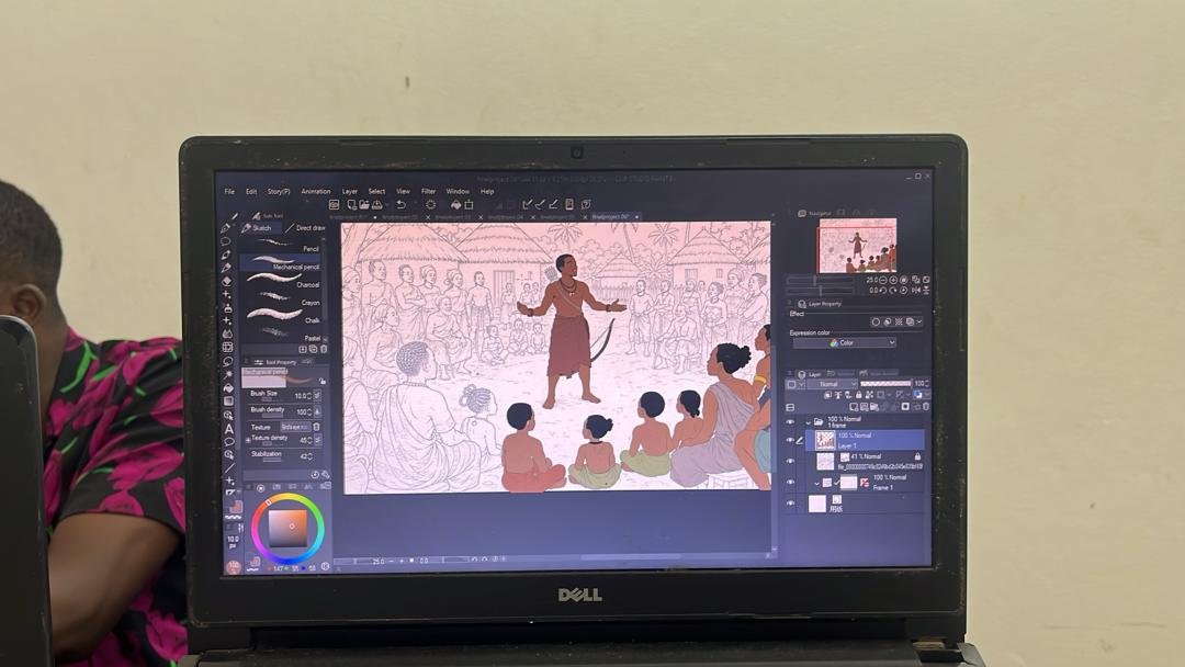 Students developing digital design and animation projects